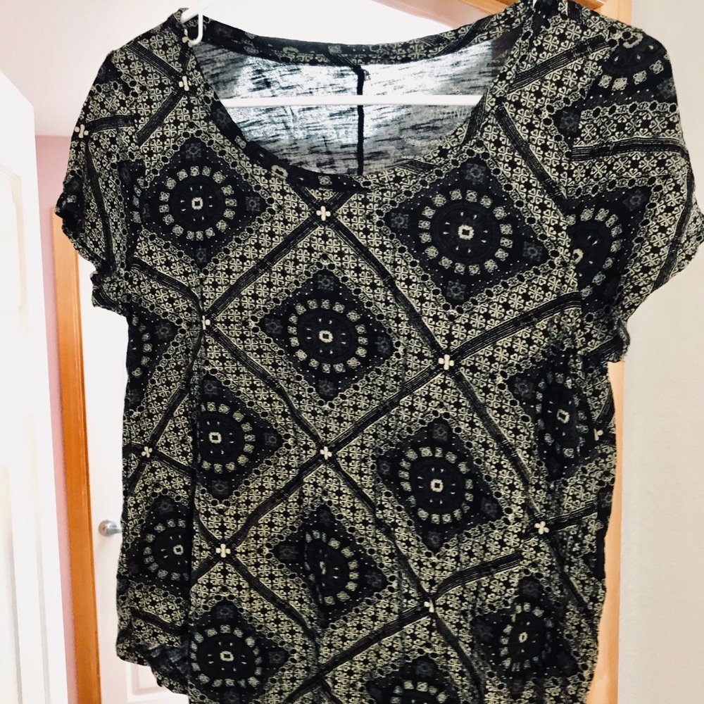 Patterned sheer cotton tee